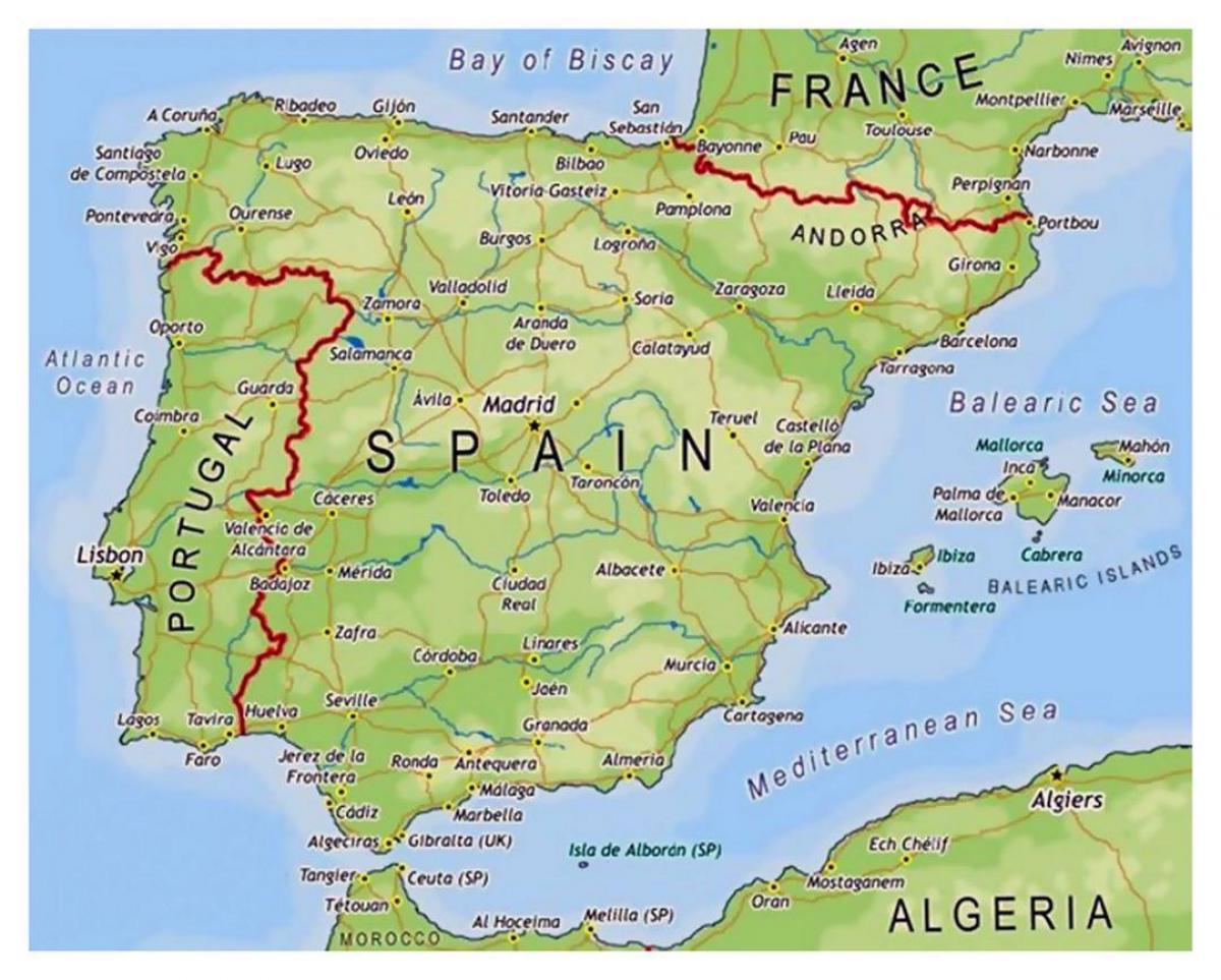 karta spanije Oblasti Španiji mapu   Mali mapu Španije (Južnoj Europi   Evropi) karta spanije